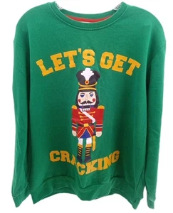 Holiday Time Nutcracker Sweater Men's Large 42-44 Green Christmas Sweatshirt  - Picture 1 of 7
