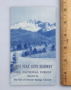 Vintage Pikes Peak Auto Highway Pike National Forest Brochure Map - Picture 1 of 3