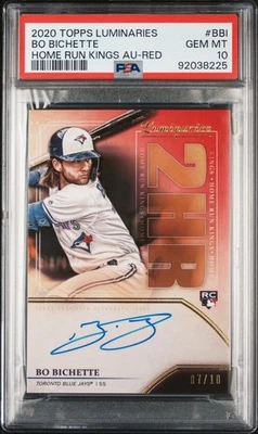 2020 Topps Luminaries BO BICHETTE Home Run Kings Rookie Auto /10 PSA 10 - POP 1 - Image 1 of 2