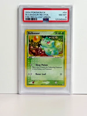 Pokemon TCG Fire Red & Leaf Green 2004 Bulbasaur reverse foil #54 PSA 8 - Image 1 of 2