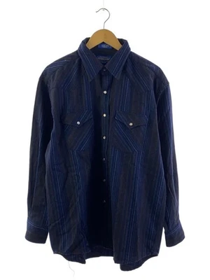 PENDLETON Long-sleeved shirt/L/Wool/NVY/Striped used - Image 1 of 4