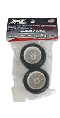 Pro-Line 8097 FRW 1/8 Buggy Premounted Tires on White Wheels (2) New Sealed - Image 1 of 3