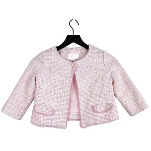 Janie and Jack Girls Size 8 Tweed Jacket Pink - Picture 1 of 8