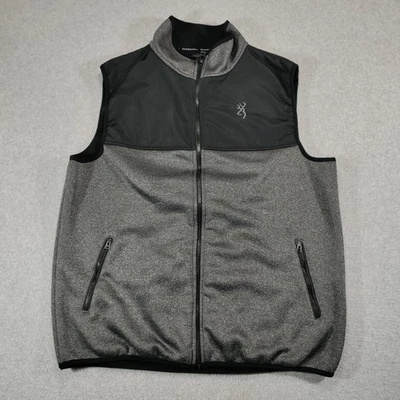 Browing Vest Mens XL Black Gray Maverick Softshell Full Zip Fleece Outdoor - Image 1 of 4