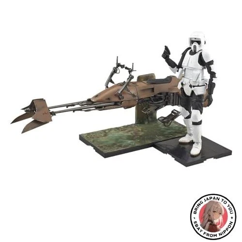 Star Wars Return of the Jedi Scout Trooper&Speeder Bike Model kit BANDAI ...