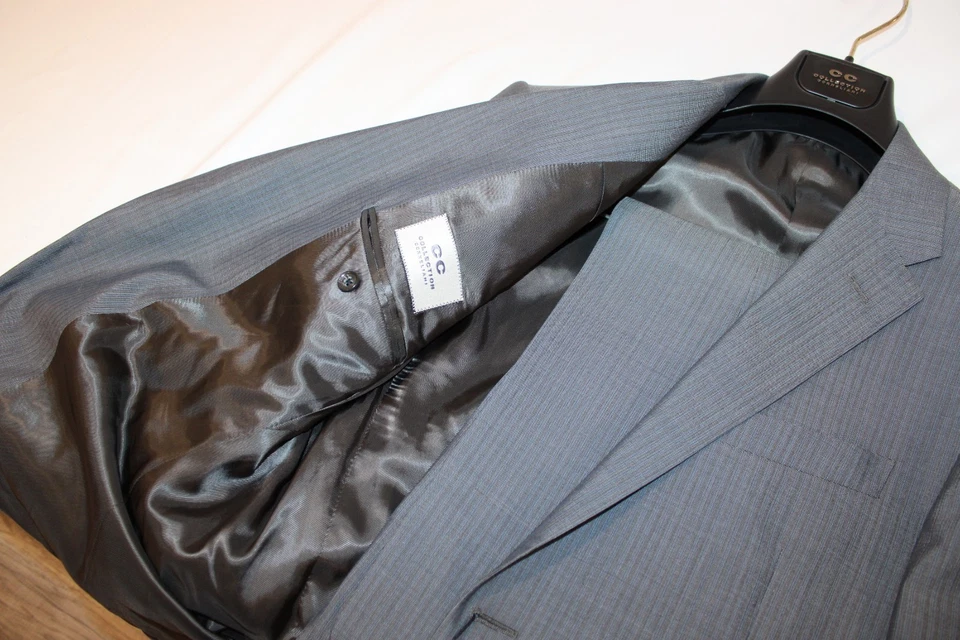 Traje de hombre Corneliani Collection gris a rayas lana virgen y seda talla 42R EU 52 Foto 1 de 4