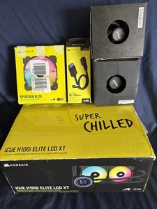 Corsair iCUE H100i Elite LCD XT Liquid CPU Cooler SP120 FAN LINK CABLE AMD FANS - Picture 1 of 9