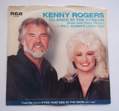 KENNY ROGERS & DOLLY PARTON Islands In The Stream / I Will 45 RPM 7" Record 1983 - Image 1 of 4