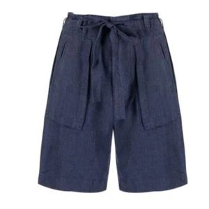 Polo Ralph Lauren Women's 100% Linen Belted Navy Shorts Size 8 NWT $168 - Picture 1 of 10