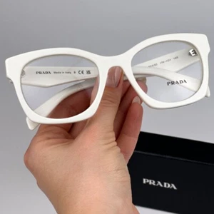 Prada Women Eyeglasses White Ivory Demo Square PRA05V 17K1O1 BRAND NEW - Picture 1 of 11