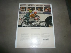 Motocicleta Kawasaki KZ-400 más sonrisas por galón - anuncio impreso vintage - Imagen 1 de 1