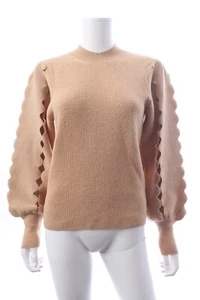 Chloé Scalloped-Edge Cutout Wool-Blend Sweater / Camel / RRP: £905.00 - Picture 1 of 7