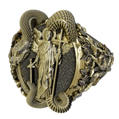 Anillo Arcángel Zadkiel católico cristiano joyería de latón Foto 1 de 4