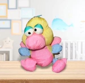 Vintage 1991 Prestige Duck Plush Yellow Blue Pink Green Nylon Parachute Stuffed - Picture 1 of 3