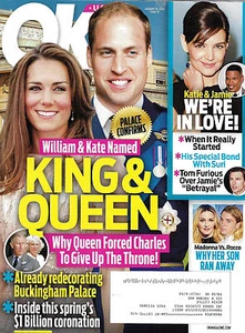 OK! Magazine January 18 2016 Prince William Princess Kate Katie Holmes Madonna - Picture 1 of 5