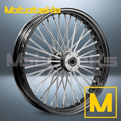 21X2.15 FAT SPOKE WHEEL 40 STAINLESS FOR HARLEY SOFTAIL SPORTSTER DYNA FRONT RIM - Image 1 of 4