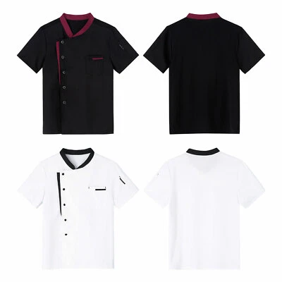 Unisex Men Women Short Sleeve Chef Jacket Coat Cooker Work Restaurant Uniforms - Image 1 of 2