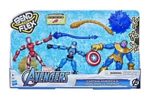 Marvel Bend and Flex Avengers Thanos vs Iron Man & Captain America Neu im Karton - Bild 1 von 12