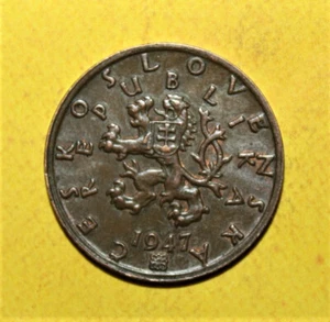 S12 - Czechoslovakia 50 Haleru 1947 Uncirculated Coin - Czech Lion - Picture 1 of 2