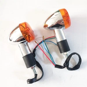 Chrome ABS Motorcycle Turn Signals Indicator Amber Blinker Flash light For Tour - Picture 1 of 7