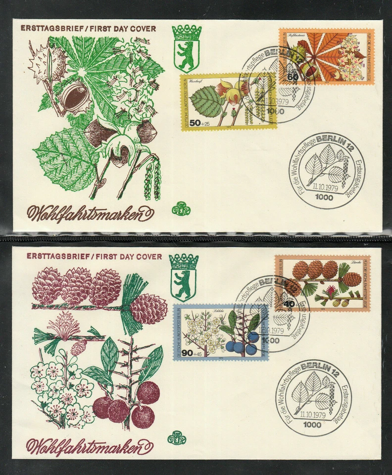 Germany Berlin 1979 - 2 beautiful FDC Woodland Plants (I) - Image 1 of 1