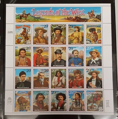 1994 #2870 Bill Pickett Error Legends Of The West Mini Sheet - Image 1 of 4