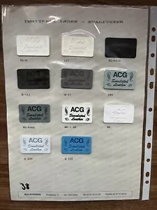 Vintage ACG Sundsvall Leather Labels - Mixed Colors, Sample Catalog Page - Picture 1 of 6