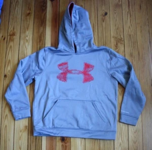 UnderArmour Youth L Gray Logo Loose Storm Hoodie Sweatshirt - Picture 1 of 7