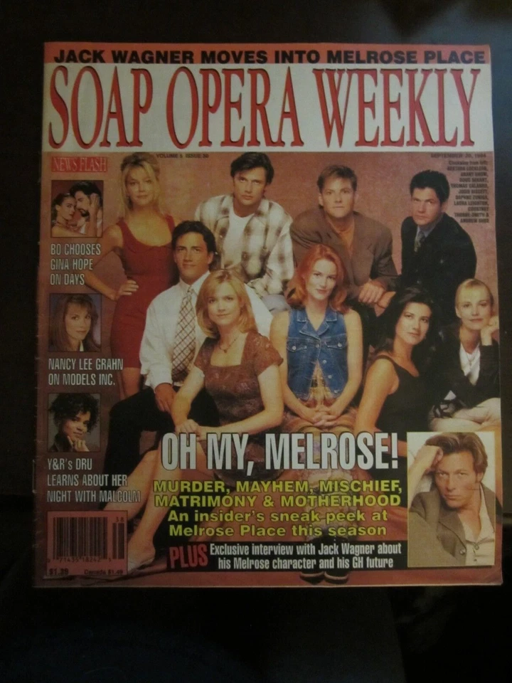 Soap Opera Weekly September 1994 Melrose Place Locklear Savant Bissett Shue 58 - Image 1 of 1