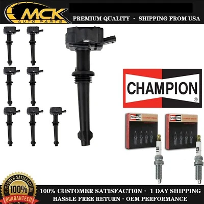 8x Bobina de encendido y 8x Bujía Champion para Land Rover Range Rover Jaguar XFR Foto 1 de 4