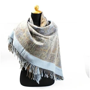 Original Christian Dior Überwurf grau x hellblau 132 x 138 cm gebraucht B Rang - Bild 1 von 5