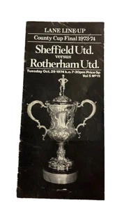 SHEFFIELD UNITED V ROTHERHAM UNITED - COUNTY CUP FINAL - 29/10/1974- AUTOGRAPHED - Picture 1 of 3