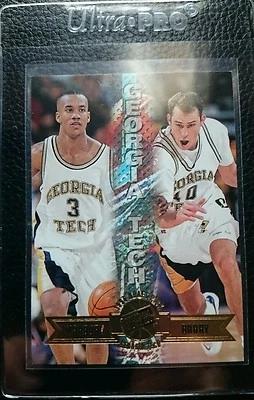 Tarjeta de novato Press Pass Gold #43 1996 Stephen Marbury RC Georgia Tech como nueva  Foto 1 de 2