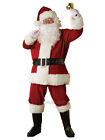 Mens Plush Santa Suit Costume Father Christmas Classic Mr Claus Adult Outfit