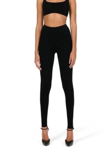 Naked Wardrobe Snatched to the Side Ribbed Leggings (P0355) - Black Body Con S - Picture 1 of 4