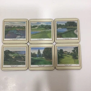 Untersetzer Pimpernel Vintage US Golfplatz Szenen 6er Set Kork Rückseite - Bild 1 von 9