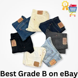 Vintage Levis 501 Mens Denim Jeans Regular Straight Leg Pants Jeans GRADE B - Picture 1 of 10