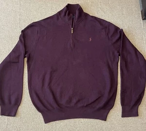 Polo Ralph Lauren Cuarto Cremallera Poni Suéter Clásico Algodón Pima XL Rojo Preppy - Imagen 1 de 10