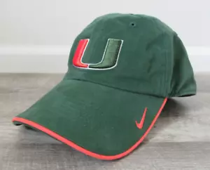 Miami Hurricanes Nike Strapback Papá Sombrero Ajustable NCAA Verde Y2K The U - Imagen 1 de 8