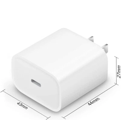 For iPhone 11/12/13/14 XR 8 Fast Charger Block 20W PD Cable Type-C Power Adapter - Image 1 of 4