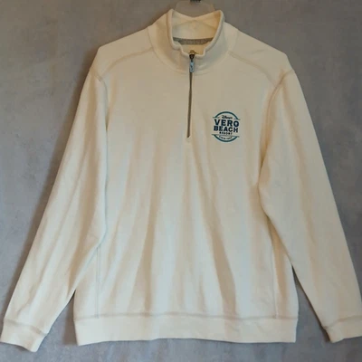 Tommy Bahama Para Hombre XL Disney's Vero Beach Resort Sudadera Chaqueta 1/2 Cremallera Marfil Foto 1 de 4