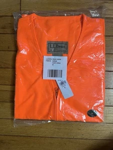 LL Bean Blaze Orange Big Game Hunting Safety Vest Full Zip Pockets Size M - Picture 1 of 4