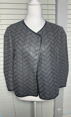 Chaqueta de cuero tejida Emporio Armani para mujer talla 46/US talla 14 Foto 1 de 4