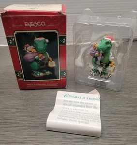Vintage Enesco T-REX Have A Dino-milbe Weihnachtsschatz Weihnachtsschmuck - Bild 1 von 24