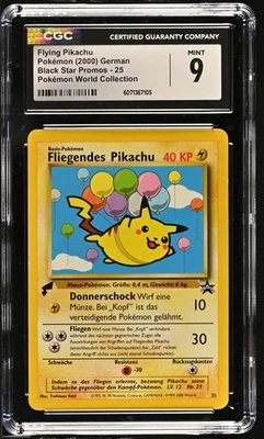 CGC 9 MINT Flying Pikachu Black Star Promo 25 Pokémon World Collection Card - Image 1 of 2
