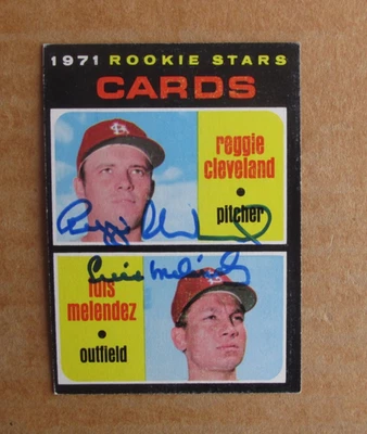 1971 TOPPS BASEBALL CARDINALS ROOKIE STARS CLEVELAND LUIS MELENDEZ SIGNED CARD  - Image 1 of 2