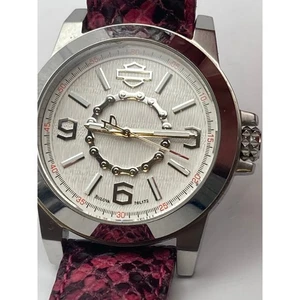 Bulova Harley Davidson seltene Uhr 40mm Unisex neue Batterie - Lederband WR 50m - Bild 1 von 13