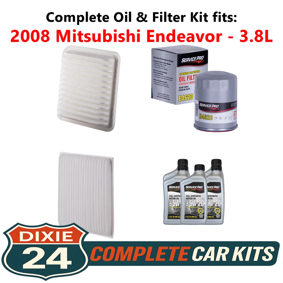 2008 Mitsubishi Endeavor 3.8L Complete Oil, Air & Cabin Filter Kit (5W-20) Foto 1 de 4