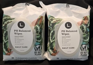 2 pack!! L. pH Balanced Wipes - Fragrance Free, 30 ct(60 total) - Picture 1 of 3