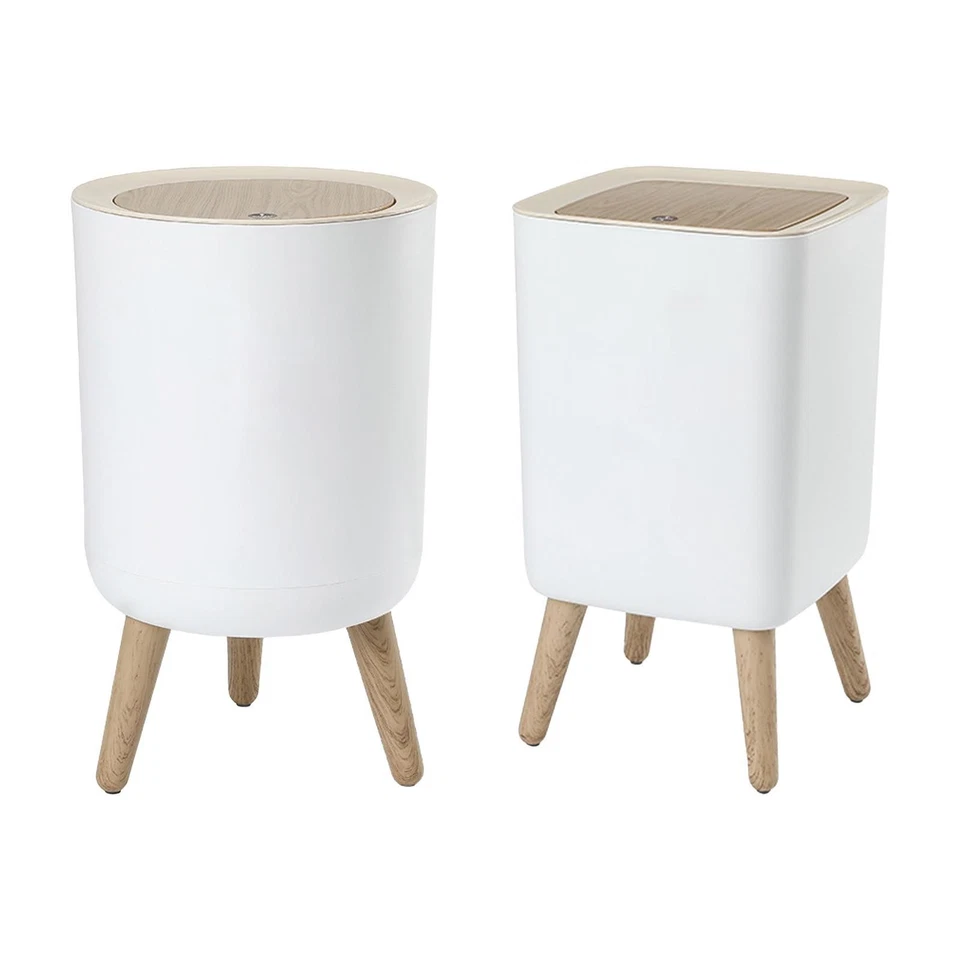 Garbage Can with Press Top Cover High Foot Dustbin, Waste - Image 1 of 1